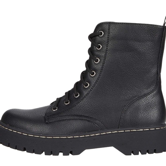 Black Leather Lace-up Combat Boots — Brand New! - Picture 3 of 5